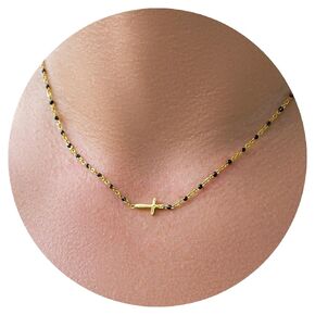 Cross Necklace for Women Cross Necklace for Girls Gold Cross Necklace Dainty Cross Necklace Sideways Cross Necklace Christian Gifts for Women Jewelry for Teen Girls Quinceanera Gifts