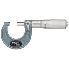Mitutoyo 103-136 Outside Micrometer, Friction Thimble, 1-2" Range, 0.0001" Graduation, +/-0.0001" Accuracy