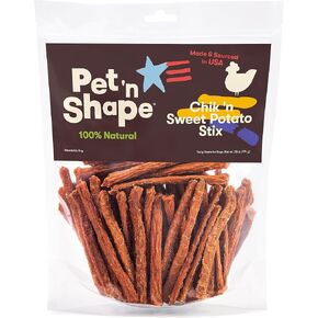 Pet 'n Shape Chik 'n Sweet Potato Stix - مصنوعة ومصدرها في الولايات المتحدة الأمريكية - علاجات طبيعية صحية للكلاب، 28 أونصة in Kuwait