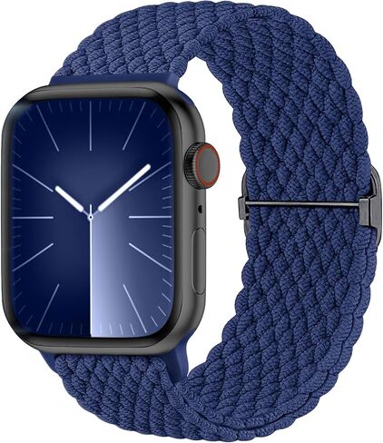 حلقة منفردة من النايلون المضفر من Lenrao متوافقة مع أحزمة ساعة Apple 49 مم 45 مم 44 مم 42 مم 41 مم 40 م 38 مم للنساء والرجال، أشرطة رياضية قابلة للتمدد وقابلة للتعديل لسلسلة iWatch 9 8 7 6 5 4 3 SE Ultra in Kuwait