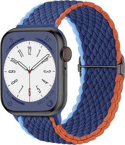 حلقة منفردة من النايلون المضفر من Lenrao متوافقة مع أحزمة ساعة Apple 49 مم 45 مم 44 مم 42 مم 41 مم 40 م 38 مم للنساء والرجال، أشرطة رياضية قابلة للتمدد وقابلة للتعديل لسلسلة iWatch 9 8 7 6 5 4 3 SE Ultra in Kuwait