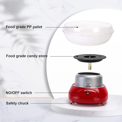 VAlinks Electric Cotton Candy Machine, Cotton Candy Maker with Splash-Proof Plate, Homemade Sweet for Home Family Birthday Party, Children's Day, Christmas & Wedding, Red in Kuwait