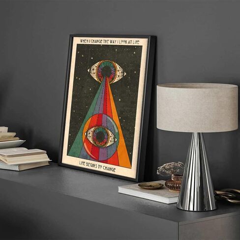 LOARTVE 2 Pcs of Sun and Moon Retro Tarot Card Wall Art Hippie Cat Canvas Posters Prints Mysterious Astrology Aesthetics Wall Decor Pictures Living Room Bedroom Home Decoration 16x24in Unframed in Saudi Arabia