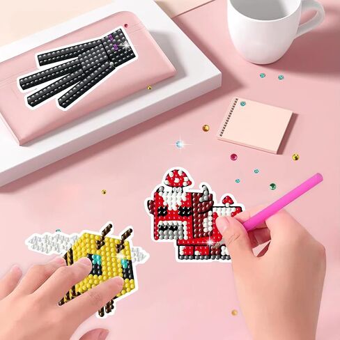 11 Pcs Pixel Mining World Diamond Art Painting Stickers, Pixel Style Gem Paint by Numbers Diamonds Arts for Kids and Adult Beginners, Easy to DIY Creative Diamond in Saudi Arabia
