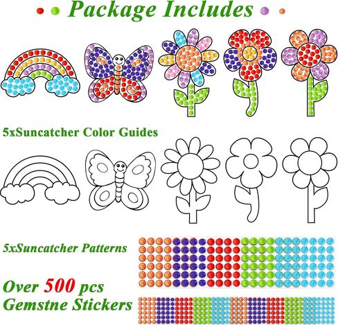 Spring Flower Arts and Crafts, Art Crafts Suncatcher Kits for Children Teenagers Kids at 6-8, DIY Diamond Painting Kits for Girls at 4 5 10 12 in Saudi Arabia