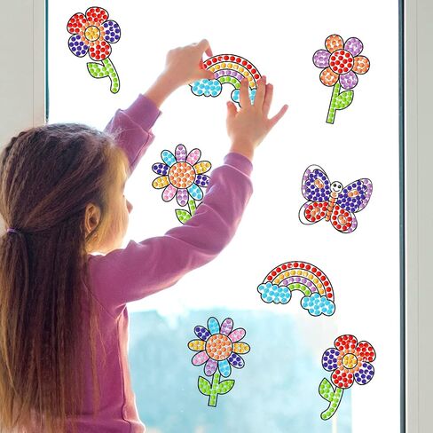 Spring Flower Arts and Crafts, Art Crafts Suncatcher Kits for Children Teenagers Kids at 6-8, DIY Diamond Painting Kits for Girls at 4 5 10 12 in Saudi Arabia