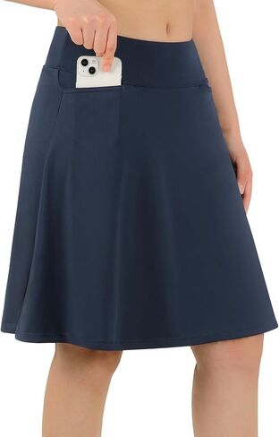 ANIVIVO Women's 20" Knee Length Skorts Golf Tennis Skirt for Women Activity Casual Skort with Pockets High Waist in Kuwait