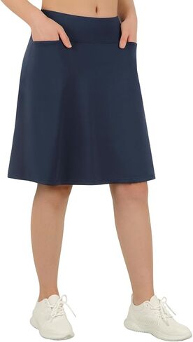ANIVIVO Women's 20" Knee Length Skorts Golf Tennis Skirt for Women Activity Casual Skort with Pockets High Waist in Kuwait