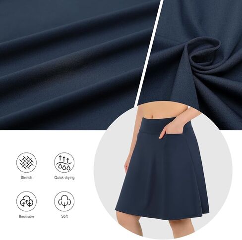 ANIVIVO Women's 20" Knee Length Skorts Golf Tennis Skirt for Women Activity Casual Skort with Pockets High Waist in Kuwait
