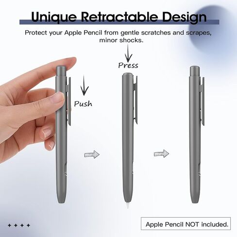 TiMOVO Holder Case Fit Apple Pencil 2nd Generation, Retractable Protective Pencil Case Cover with Sturdy Clip for Apple Pencil 2nd Gen,Light Pink in Saudi Arabia