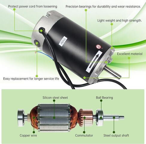 CNCTOPBAOS 750W DC Brushed Spindle Motor for 110V Mini Metal Lathe Machine | 6000 RPM, High Torque, 10mm Shaft, 93mm Dia, 73mm Hole Spacing Fits 210 Series CD210V WM210V 8"x16" Lathe Replacement Motor in Saudi Arabia