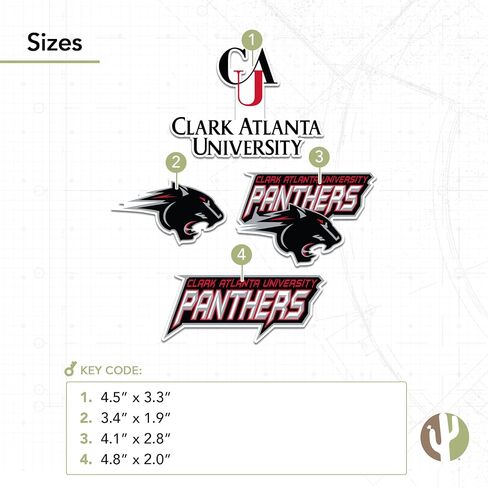 Desert Cactus Clark Atlanta University Sticker CAU Panthers Stickers Vinyl Decals Laptop Water Bottle Car Scrapbook T2 (Type 2) in Saudi Arabia