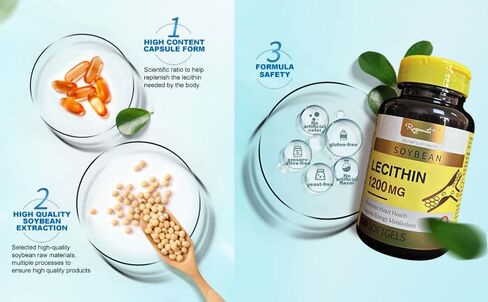 WhaazzPop Royavita Sunflower Lecithin 1200mg كبسولات هلامية تحافظ على صحة الكبد ووظيفته وتدعم استقلاب الدهون 100 كبسولة هلامية / زجاجة، جرعة 100 يوم (1) in Saudi Arabia