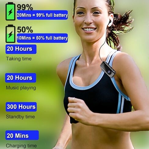 Retractable Wireless Headset Headphone Stereo Earphone V5.0 Noise Cancelling Mic Clip on Earpiece Comfortable HandsFree Headset 20Hrs Talking Time Sports Business Trucker Driver Earbud in Kuwait