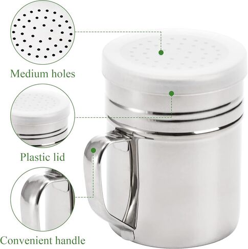 4 قطع من مغرفة الفشار وهزازات فلفل ملح معدنية، مغرفة قلي فرنسية من الفولاذ المقاوم للصدأ، مغرفة متعددة الاستخدامات، هزازات توابل للتوابل للاستخدام التجاري والمنزلي in Kuwait