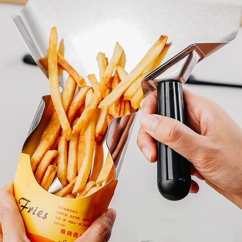 4 قطع من مغرفة الفشار وهزازات فلفل ملح معدنية، مغرفة قلي فرنسية من الفولاذ المقاوم للصدأ، مغرفة متعددة الاستخدامات، هزازات توابل للتوابل للاستخدام التجاري والمنزلي in Kuwait