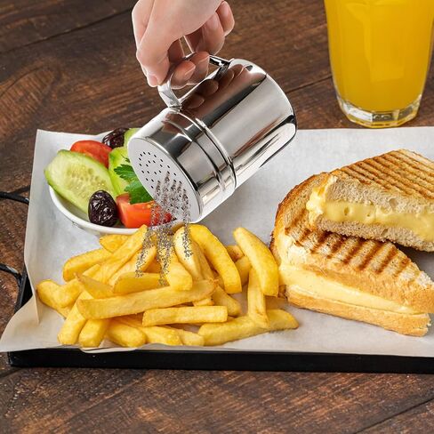 4 قطع من مغرفة الفشار وهزازات فلفل ملح معدنية، مغرفة قلي فرنسية من الفولاذ المقاوم للصدأ، مغرفة متعددة الاستخدامات، هزازات توابل للتوابل للاستخدام التجاري والمنزلي in Kuwait