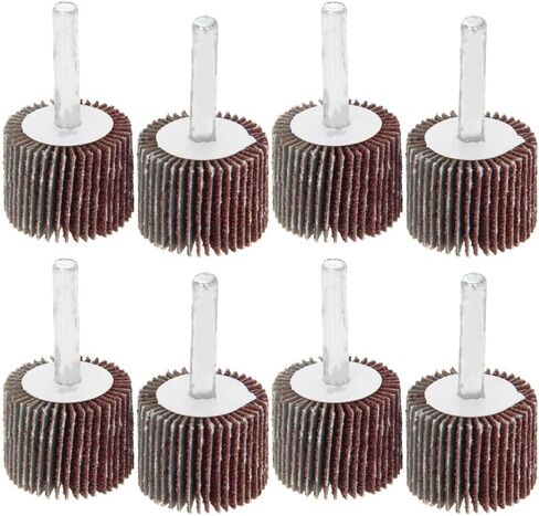 Utoolmart 30mm Flap Wheel 80 Grits 1/4-inch Shank Sanding Disc Abrasive Wheel 8 Pcs in Saudi Arabia