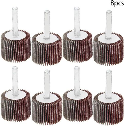 Utoolmart 30mm Flap Wheel 80 Grits 1/4-inch Shank Sanding Disc Abrasive Wheel 8 Pcs in Saudi Arabia