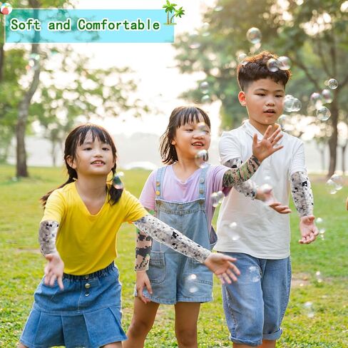 SGBETTER 8 أزواج من أكمام الذراع للأطفال للحماية من الأشعة فوق البنفسجية وأكمام الذراع وأكمام الضغط وغطاء ذراع الشباب للبنين والبنات والبيسبول وكرة القدم الرياضية in Kuwait