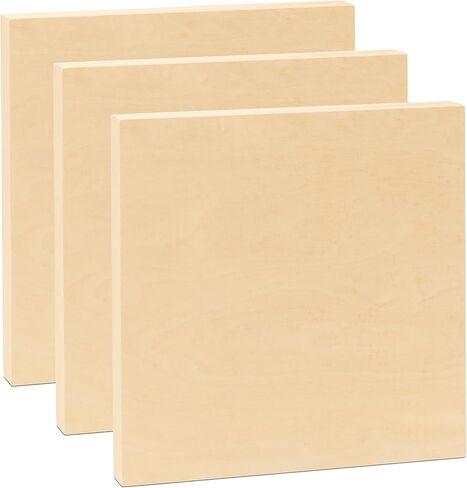 لوحات قماشية خشبية غير مكتملة من Dragon Drew مع حامل مقاس 1.25 بوصة، وألواح خشبية للصياغة والرسم | 12 بوصة × 12 بوصة | 3 عبوات in Kuwait