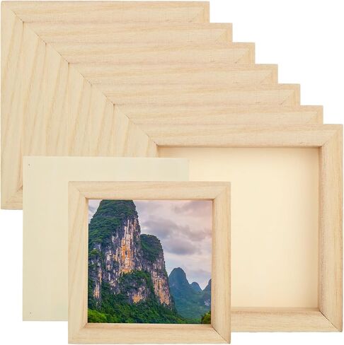 20PCS Wood Panels Boards for Painting 6x6 Inch Unfinished Wood Canvas Boards Painting, Blank Square Cradled Wood Panel for Painting Mixed-Media Craft, Art Supply, Acrylics, Pouring Use with Oils in Saudi Arabia
