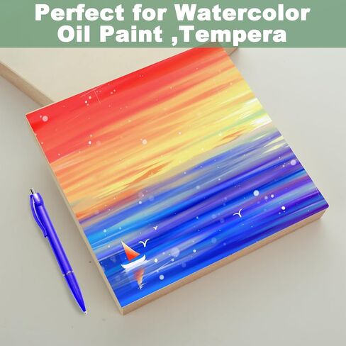 20PCS Wood Panels Boards for Painting 6x6 Inch Unfinished Wood Canvas Boards Painting, Blank Square Cradled Wood Panel for Painting Mixed-Media Craft, Art Supply, Acrylics, Pouring Use with Oils in Saudi Arabia