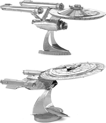 Fascinations Metal Earth 3D Metal Model Kits Star Trek Set of 2 - USS Enterprise NCC-1701D & USS Enterprise NCC-1701 in Saudi Arabia