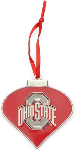 Ohio State Buckeyes Heart Christmas Metal Ornament in Saudi Arabia