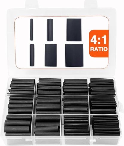 مجموعة أنابيب الانكماش الحراري - مسدس حراري صغير بقدرة 350 وات + بطانة لاصقة بنسبة 4: 1، أنابيب انكماش من الدرجة البحرية 195 قطعة + فوهة عاكسة + ذاتية اللصق وربطات كابل - تغليف أنبوب الانكماش والأسلاك والكابلات in Kuwait