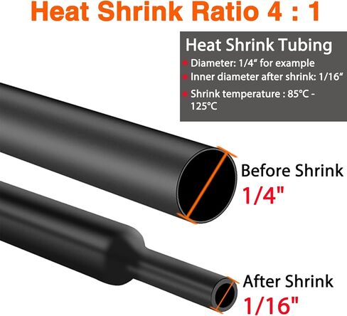 مجموعة أنابيب الانكماش الحراري - مسدس حراري صغير بقدرة 350 وات + بطانة لاصقة بنسبة 4: 1، أنابيب انكماش من الدرجة البحرية 195 قطعة + فوهة عاكسة + ذاتية اللصق وربطات كابل - تغليف أنبوب الانكماش والأسلاك والكابلات in Kuwait