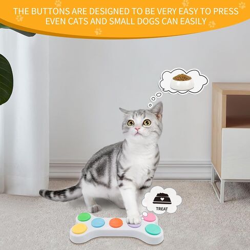 RIBOSY Dog Buttons for Communication with 50 DIY Stickers, 7 in 1 Voice Recording Button, Talking Buttons for Dog Training & Behavior Aids, Train Your Dog to Voice What They Want (Battery Included) in Saudi Arabia