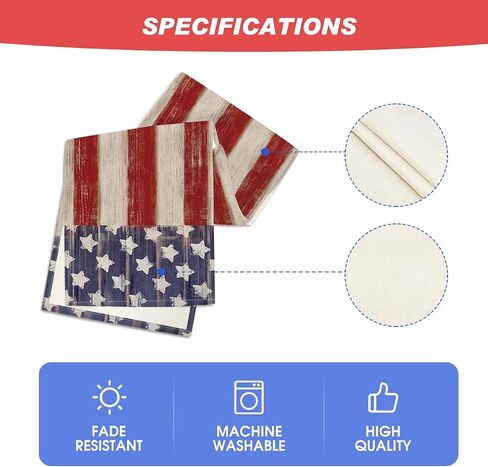 Artoid Mode American Flag Stars and Stripes 4th of July Table Runner,Memorial Day Kitchen Dining Table Decoration for Home Party Decor 13x36 Inch in Saudi Arabia