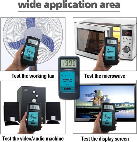 allsun Digital EMF Tester Electromagnetic Radiation Meter Electromagnetic Field Wave Detector Magnitude Detector Handheld LCD Household Dosimeter in Kuwait