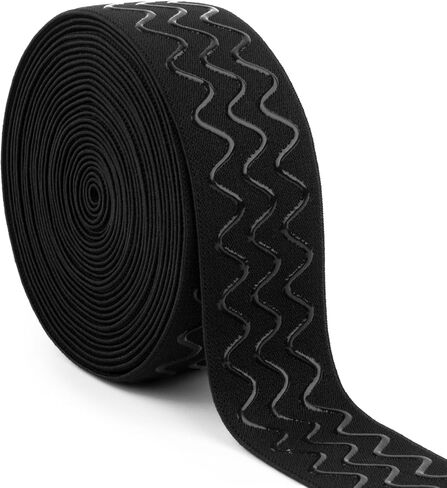 Difenni Silicone Gripper Elastic Band Non-Slip Elastic Band 5 Yards 1.5 Inch Black Silicone Gripper Tape for Clothing Elastic Gripper Band for Garment Sewing Project Wig Making Accessories in Saudi Arabia