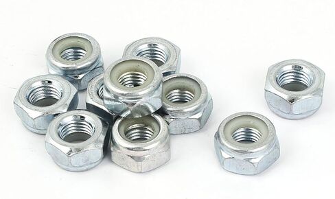 uxcell M10x1mm Zinc Plated Self-Locking Nylon Insert Hex Lock Nut 10pcs in Saudi Arabia