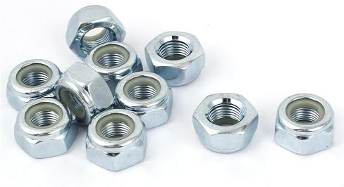 uxcell M10x1mm Zinc Plated Self-Locking Nylon Insert Hex Lock Nut 10pcs in Saudi Arabia