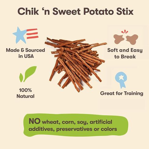 Pet 'n Shape Chik 'n Sweet Potato Stix Dog Treats – Made and Sourced in the USA - 14 Ounce in Kuwait