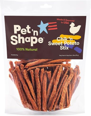 Pet 'n Shape Chik 'n Sweet Potato Stix Dog Treats – Made and Sourced in the USA - 14 Ounce in Kuwait
