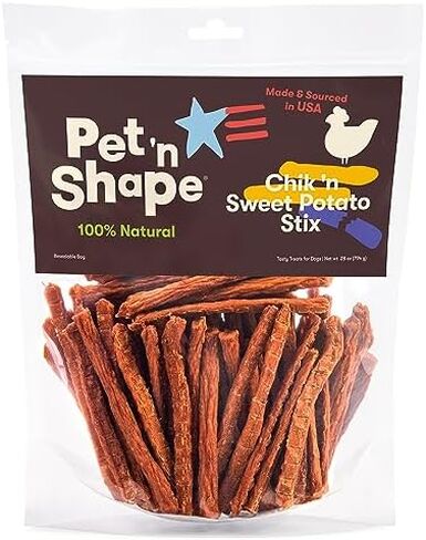 Pet 'n Shape Chik 'n Sweet Potato Stix Dog Treats – Made and Sourced in the USA - 14 Ounce in Kuwait