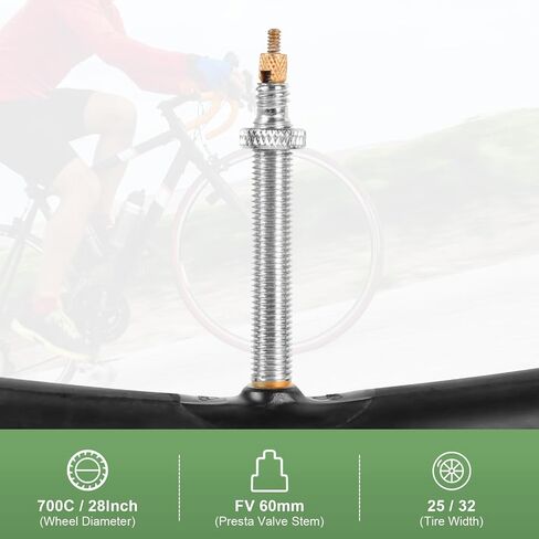 HAKULA MATATA 700x18-25/25-32 Road Bike Inner Tubes with 48/60/80mm Presta Valve Stem, Bicycle Butyl Inner Tube Replacement for Road Bikes, 4 Pcs in Saudi Arabia