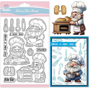 Globleland المرحاض جنوم ختمات واضحة لصنع البطاقات لصيد القزم صيد السيليكون تحيات ختم ختم شفاف ل DIY Scrapbooking الألبوم ألبوم الألبوم in Kuwait