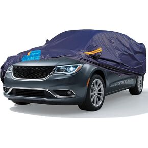 غطاء سيارة Tesla Model Y مقاوم للماء في جميع الأحوال الجوية، 6 طبقات خارجية كاملة للحماية من المطر والشمس والأشعة فوق البنفسجية والثلج مع سحاب قطني، وجيب مرآة ومنفذ شحن in Kuwait