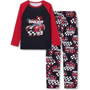 Beezizac Little & Big Boys Pajamas 2-Piece Cool Cozy Long Sleeve & Pants PJ Set Soft Kid Outfits Size 6-18 in Kuwait