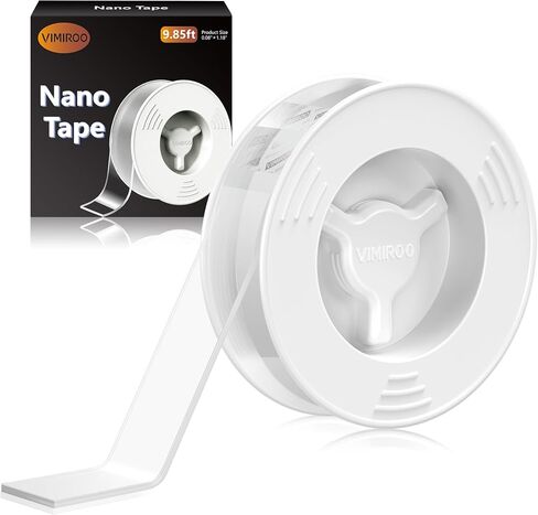 Double Sided Tape Heavy Duty Removable 9.85FT, Extra Large Nano Transparent Adhesive Tape, Clear Mounting Tape, Adhesive Strips for Picture Hanging, Wall, Poster, Carpet in Saudi Arabia