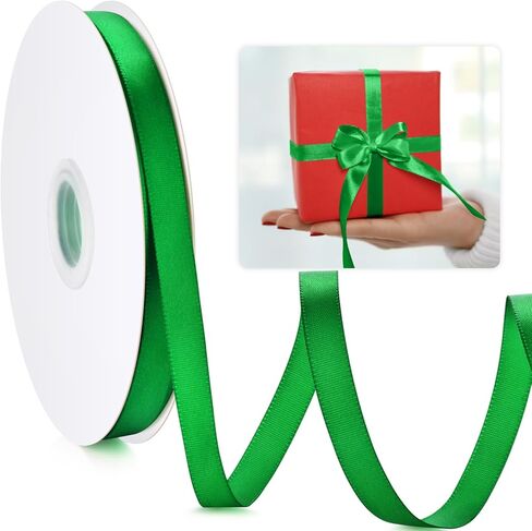 White Satin Ribbon 100 Yards, 1/4" Ribbon for Gift Wrapping, Fabric Ribbons for Crafts, Hair, Flower Bouquet, Wedding Party Decoration, Bow Making, Present Wrapping Ribbons for Every Holiday in Saudi Arabia
