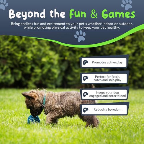 Spiky Dog Ball 1.8 Inch Squeaky Toy for Small Dogs Aggressive Chewers Puppy Teething Toys Dog Spike Ball for Training and Teeth Cleaning - 4 Pack in Saudi Arabia