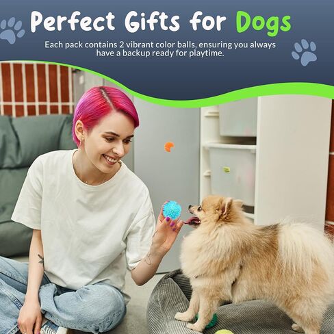 Spiky Dog Ball 1.8 Inch Squeaky Toy for Small Dogs Aggressive Chewers Puppy Teething Toys Dog Spike Ball for Training and Teeth Cleaning - 4 Pack in Saudi Arabia