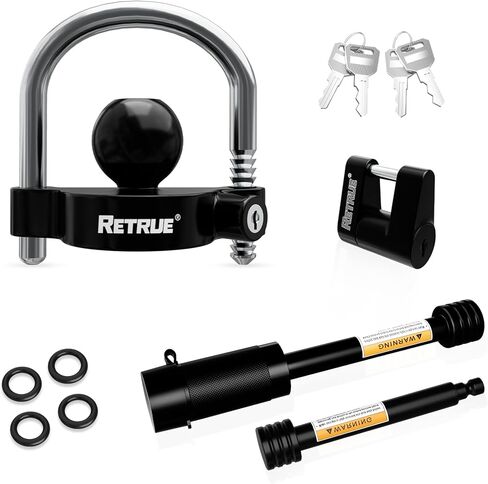 Keyed Alike Heavy Duty Coupler Lock Set Trailer Lock Kit Include Universal Coupler Lock & Trailer Tongue Coupler Lock All Black Set in Kuwait