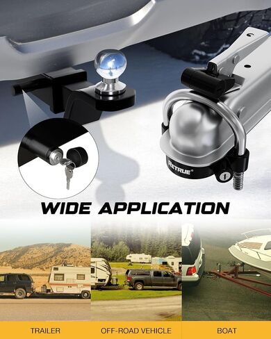 Keyed Alike Heavy Duty Coupler Lock Set Trailer Lock Kit Include Universal Coupler Lock & Trailer Tongue Coupler Lock All Black Set in Kuwait
